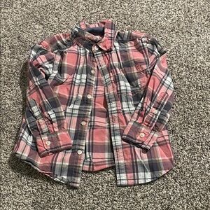 Carter's Pink and Gray Plaid Button Down Shirt